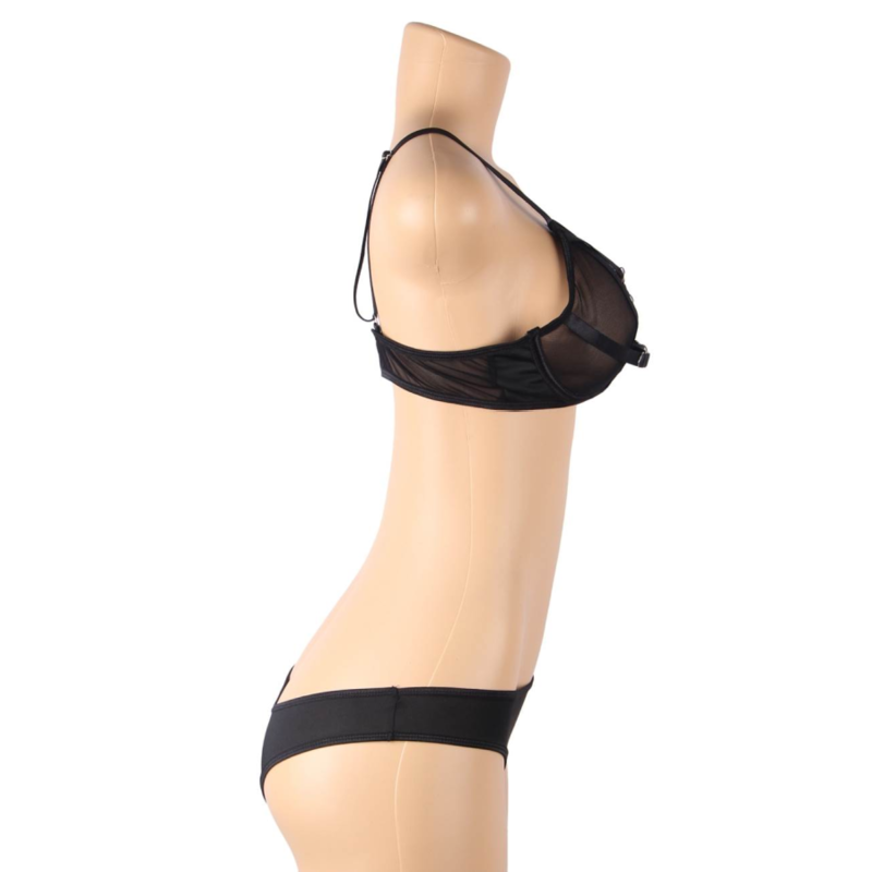 SUBBLIME - SET DUE PEZZI DI REGGISENO TRASPARENTE E STRISCE S/M – Reggiseno e slip – foto 10