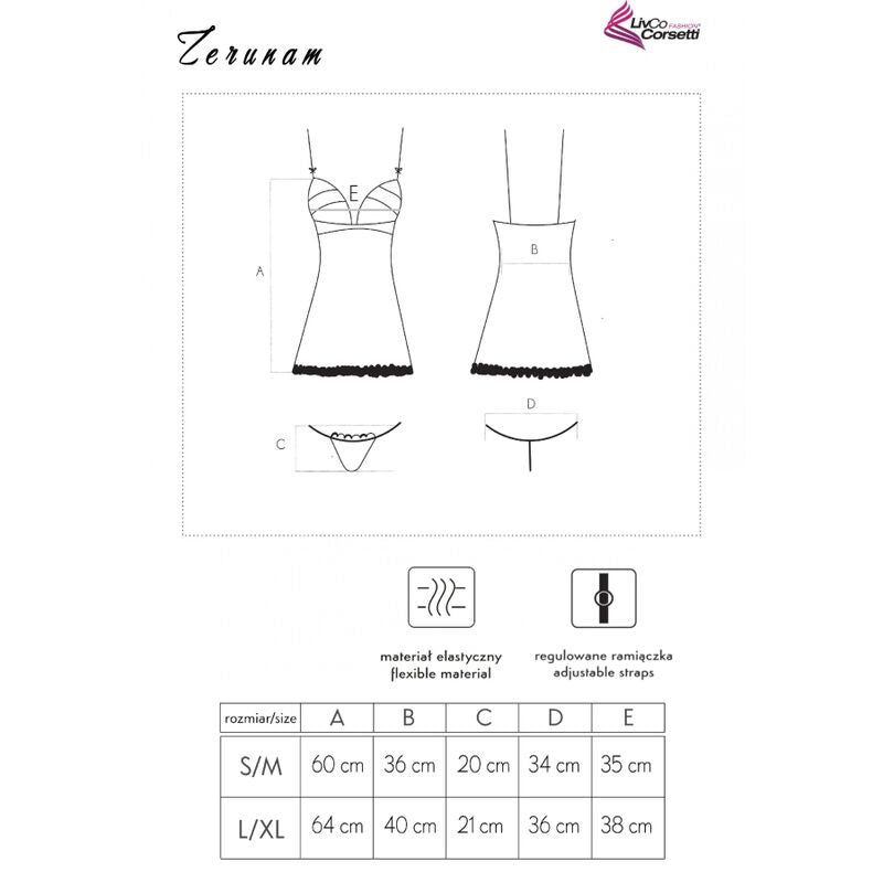 LIVCO CORSETTI FASHION - SET ZERUNAM BABYDOLL + PERIZOMA NERO – Babydoll – foto 5