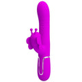 PRETTY LOVE - VIBRATORE MULTIFUNZIONE RABBIT 4 IN 1 FARFALLA FUCSIA – Vibratori di coniglio