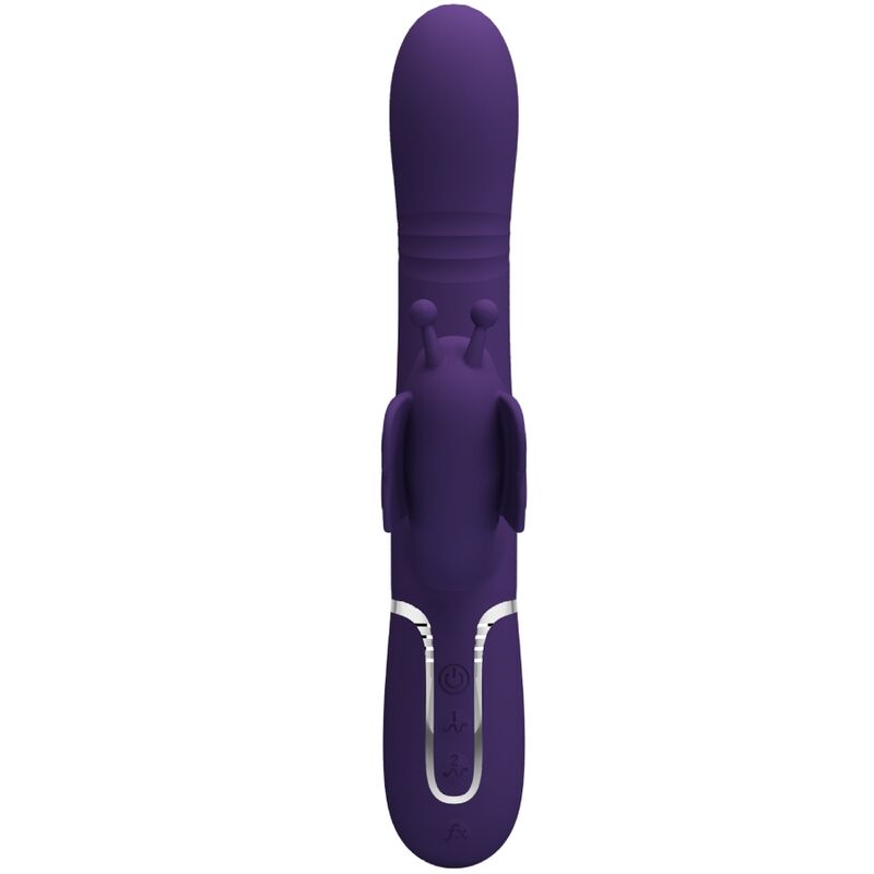 PRETTY LOVE - VIBRATORE MULTIFUNZIONE RABBIT 4 IN 1 FARFALLA VIOLA – Vibratori di coniglio – foto 2