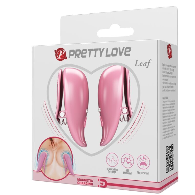 PRETTY LOVE - LEAF PINZE PER CAPEZZETTI VIBRANTI ROSA – Morsetti per capezzoli per sadomasochismo – foto 8