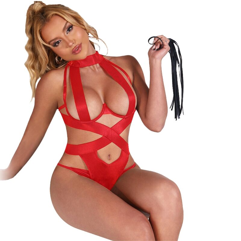 SUBBLIME - BODY SEXY CAVEZZA CON IMBRACATURA ROSSO S/M – Body – foto 4