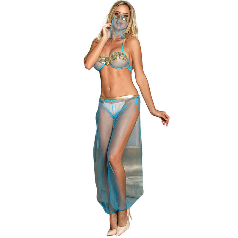 SUBBLIME - SET DI LINGERIE BLU STILE INDIA S/M – Insieme sexy della biancheria