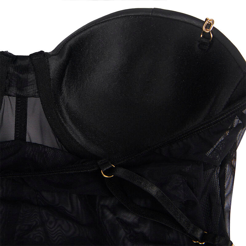 SUBBLIME - BODY CON BRETELLE A CATENA NERA S/M – Body – foto 7