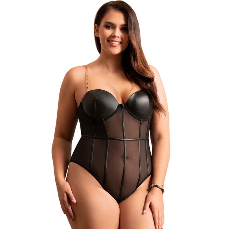 SUBBLIME - BODY CON BRETELLE A CATENA NERA L/XL – Body – foto 2