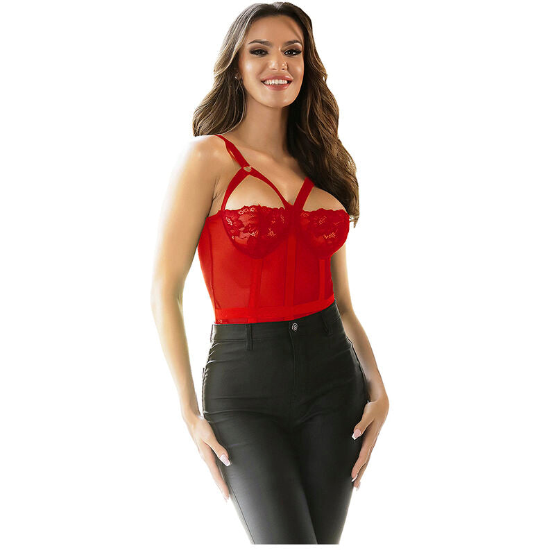 SUBBLIME - ORSACCHIOTTO CON DETTAGLIO REGGERIZZATO PETTO ROSSO L/XL – Body – foto 3