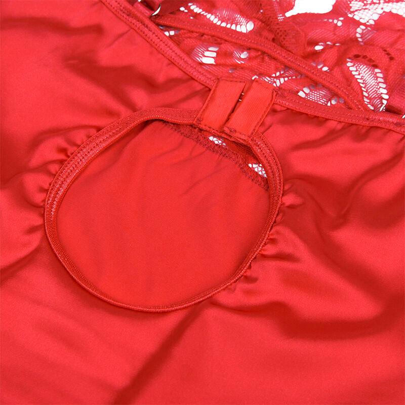 SUBBLIME - BABYDOLL IN RASO CON PIZZO ROSSO S/M – Babydoll – foto 10