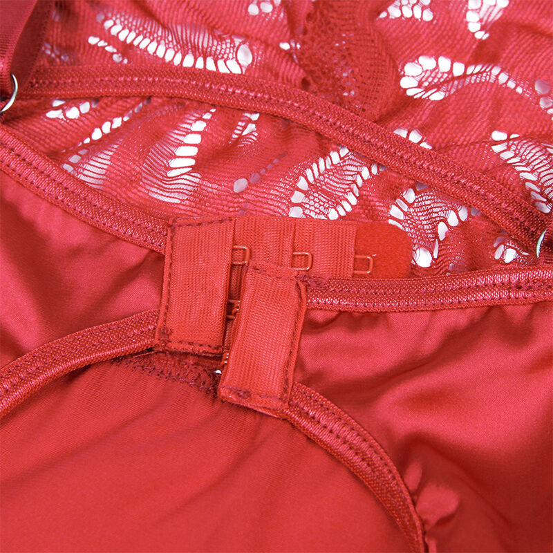 SUBBLIME - BABYDOLL IN RASO CON PIZZO ROSSO S/M – Babydoll – foto 11