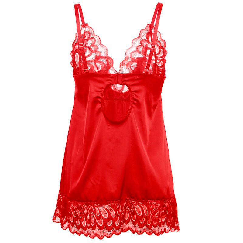 SUBBLIME - BABYDOLL IN RASO CON PIZZO ROSSO S/M – Babydoll – foto 5