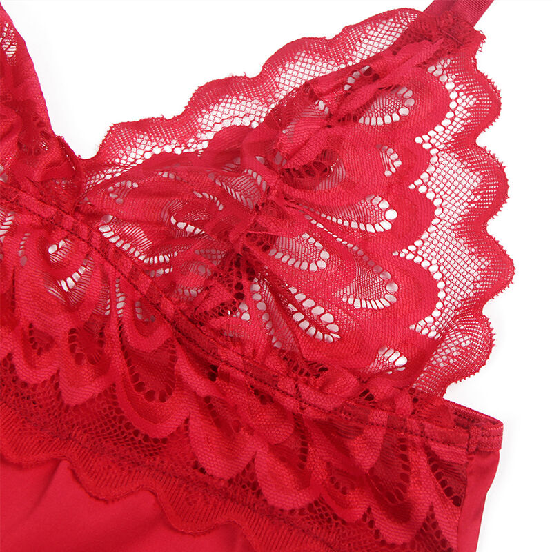 SUBBLIME - BABYDOLL IN RASO CON PIZZO ROSSO L/XL – Babydoll – foto 8