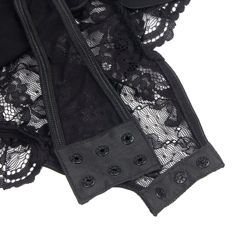 SUBBLIME - ORSACCHIOTTO CON GIARRETTIERA CON DETTAGLIO IN PIZZO E STRISCE NERO L/XL – Body – foto 5