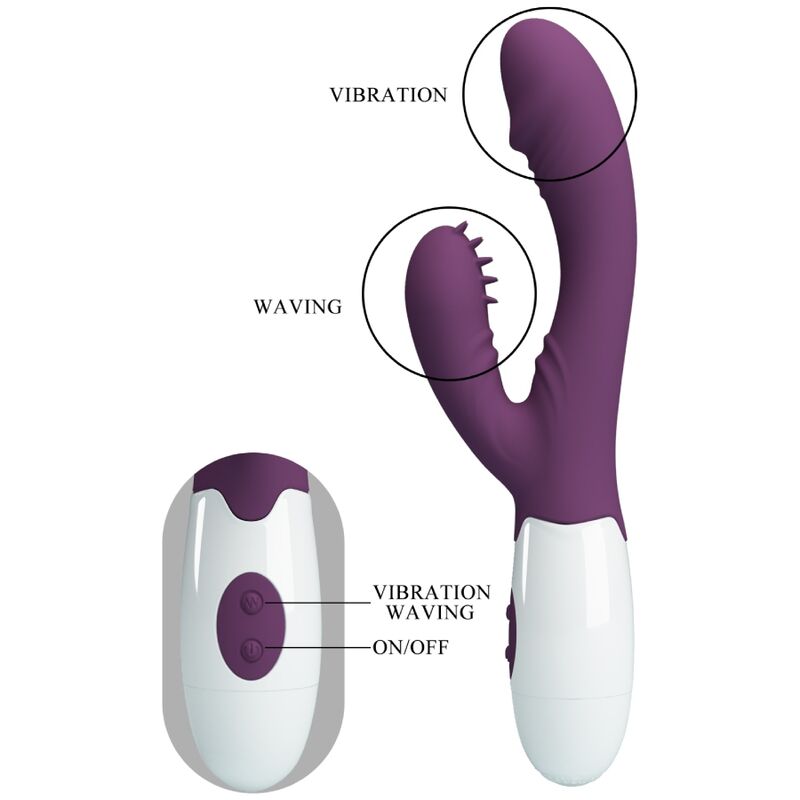 PRETTY LOVE - ANDRE VIBRATORE RABBIT E STIMOLATORE PUNTO G VIOLA – Vibratori di coniglio – foto 8