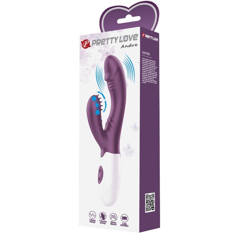 PRETTY LOVE - ANDRE VIBRATORE RABBIT E STIMOLATORE PUNTO G VIOLA – Vibratori di coniglio – foto 10