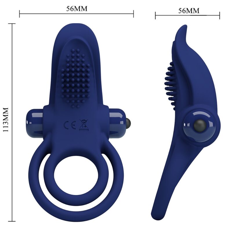 PRETTY LOVE - BRONSON ANELLO DOPPIO CON VIBRAZIONE BLU – Cockring con vibrazione – foto 6