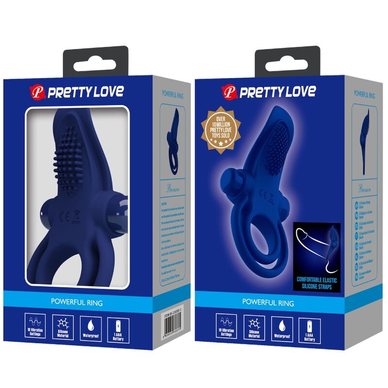 PRETTY LOVE - BRONSON ANELLO DOPPIO CON VIBRAZIONE BLU – Cockring con vibrazione – foto 9