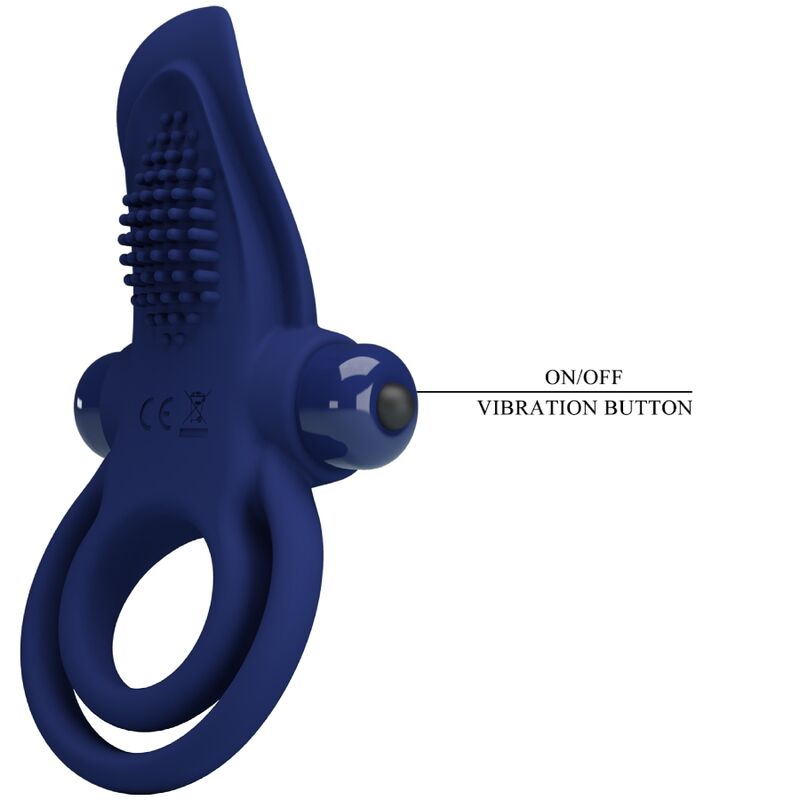 PRETTY LOVE - BRONSON ANELLO DOPPIO CON VIBRAZIONE BLU – Cockring con vibrazione – foto 8