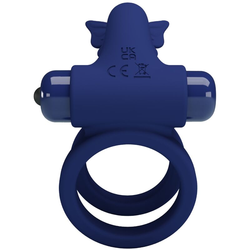 PRETTY LOVE - JAMELE DOPPIO ANELLO CON VIBRAZIONE E STIMOLATORE FARFALLA BLU – Cockring con vibrazione – foto 4