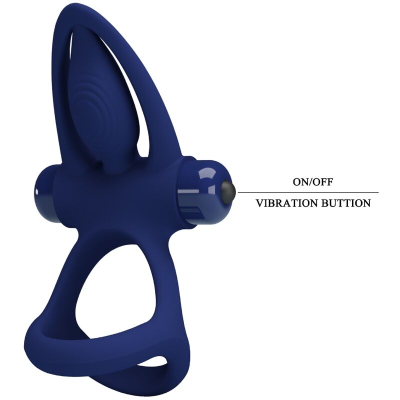 PRETTY LOVE - MAT DOPPIO ANELLO CON VIBRAZIONE E STIMOLATORE BLU – Cockring con vibrazione – foto 8