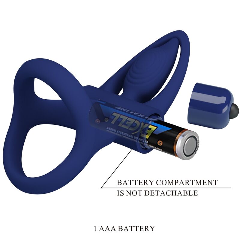 PRETTY LOVE - MAT DOPPIO ANELLO CON VIBRAZIONE E STIMOLATORE BLU – Cockring con vibrazione – foto 9