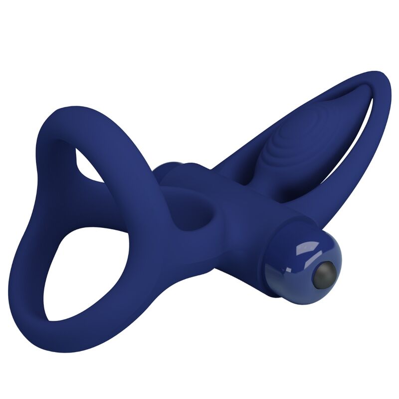 PRETTY LOVE - MAT DOPPIO ANELLO CON VIBRAZIONE E STIMOLATORE BLU – Cockring con vibrazione – foto 5