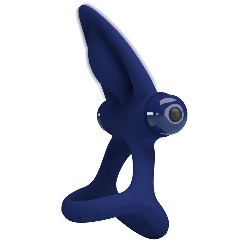 PRETTY LOVE - MAT DOPPIO ANELLO CON VIBRAZIONE E STIMOLATORE BLU – Cockring con vibrazione – foto 2