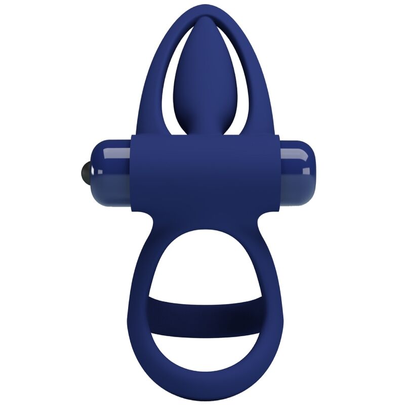 PRETTY LOVE - MAT DOPPIO ANELLO CON VIBRAZIONE E STIMOLATORE BLU – Cockring con vibrazione – foto 4