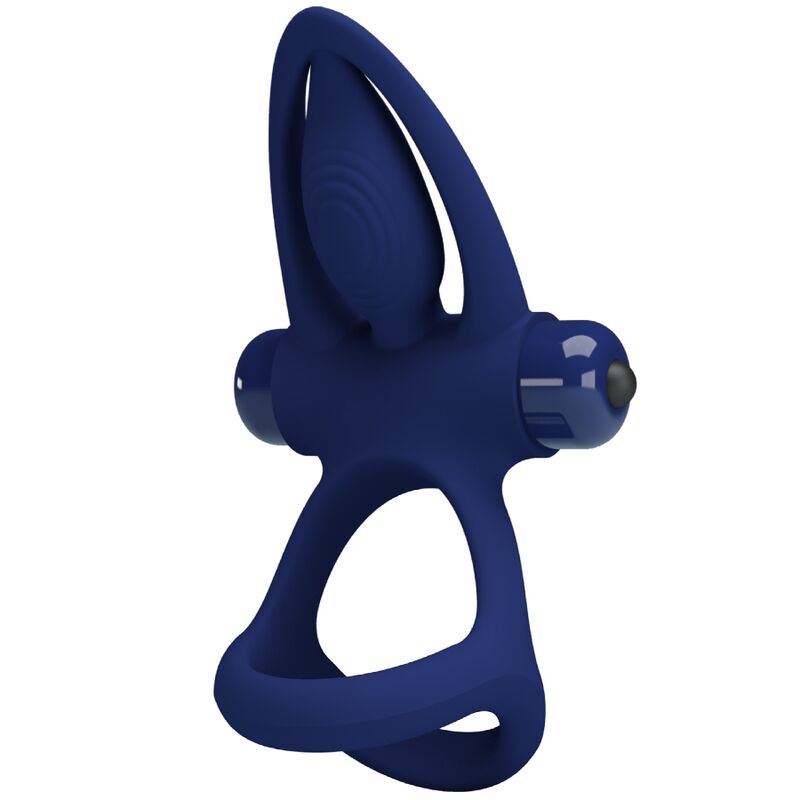PRETTY LOVE - MAT DOPPIO ANELLO CON VIBRAZIONE E STIMOLATORE BLU – Cockring con vibrazione