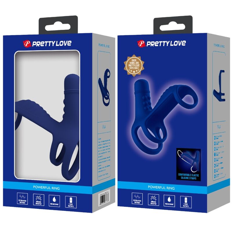 PRETTY LOVE - ANELLO VIBRANTE ELISH CON ESTENSIONE BLU – Cockring con vibrazione – foto 8