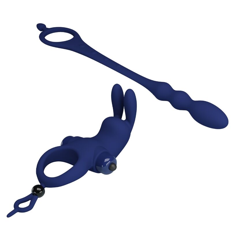 PRETTY LOVE - AYAD ANELLO VIBRATORE RABBIT CON SPINA BLU – Anelli con Spina – foto 6