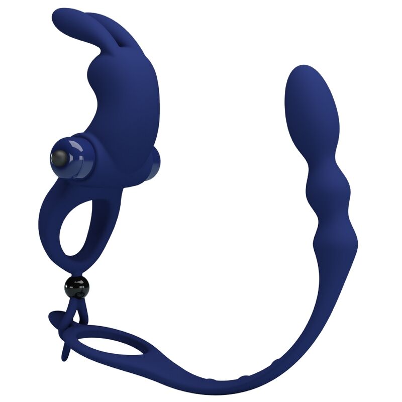PRETTY LOVE - AYAD ANELLO VIBRATORE RABBIT CON SPINA BLU – Anelli con Spina