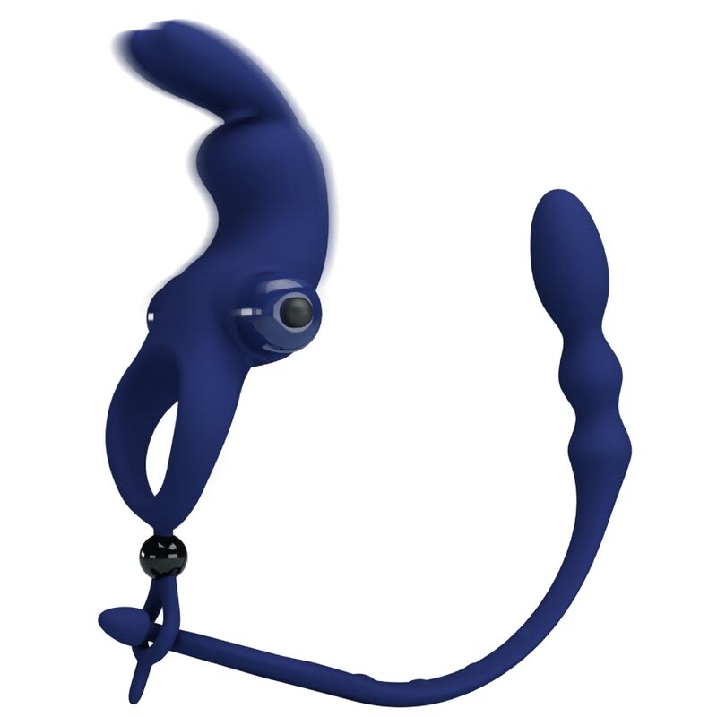 PRETTY LOVE - AYAD ANELLO VIBRATORE RABBIT CON SPINA BLU – Anelli con Spina – foto 3