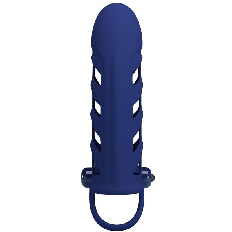 PRETTY LOVE - ALTAF ANELLO VIBRATORE CON GUAINA IN SILICONE BLU – Copri pene con estensione – foto 5