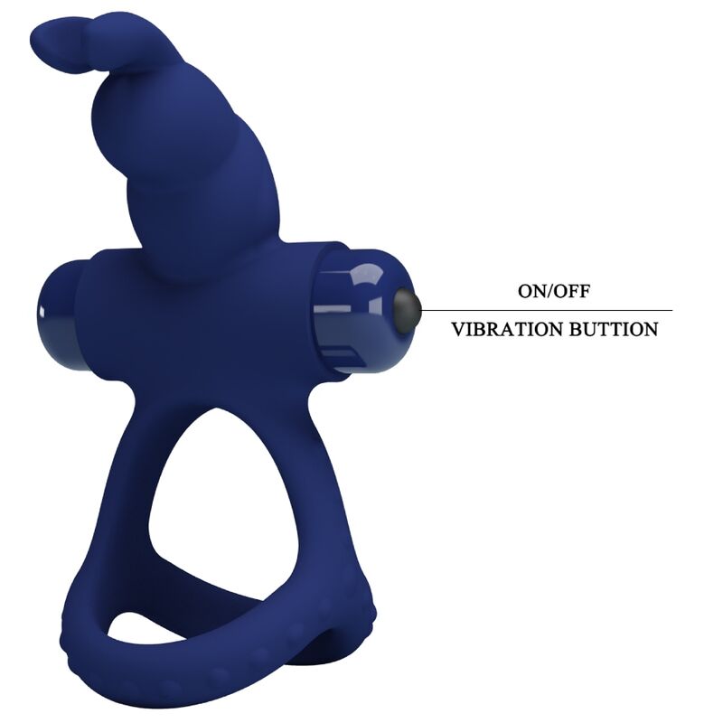 PRETTY LOVE - LUCHITO ANELLO VIBRANTE DOPPIO CONIGLIO BLU – Cockring con vibrazione – foto 8