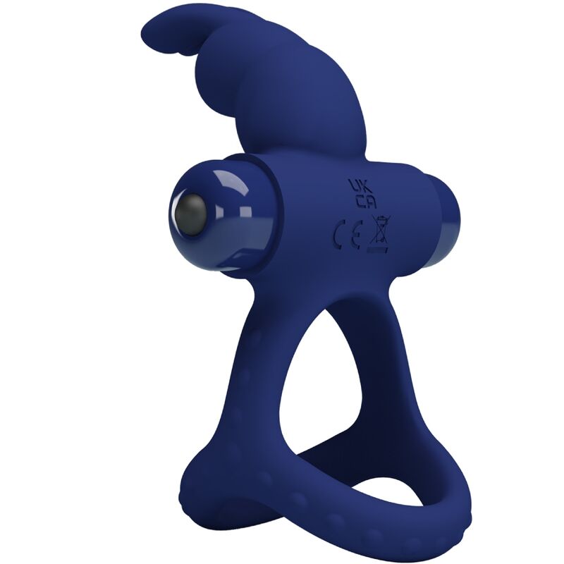 PRETTY LOVE - LUCHITO ANELLO VIBRANTE DOPPIO CONIGLIO BLU – Cockring con vibrazione – foto 3