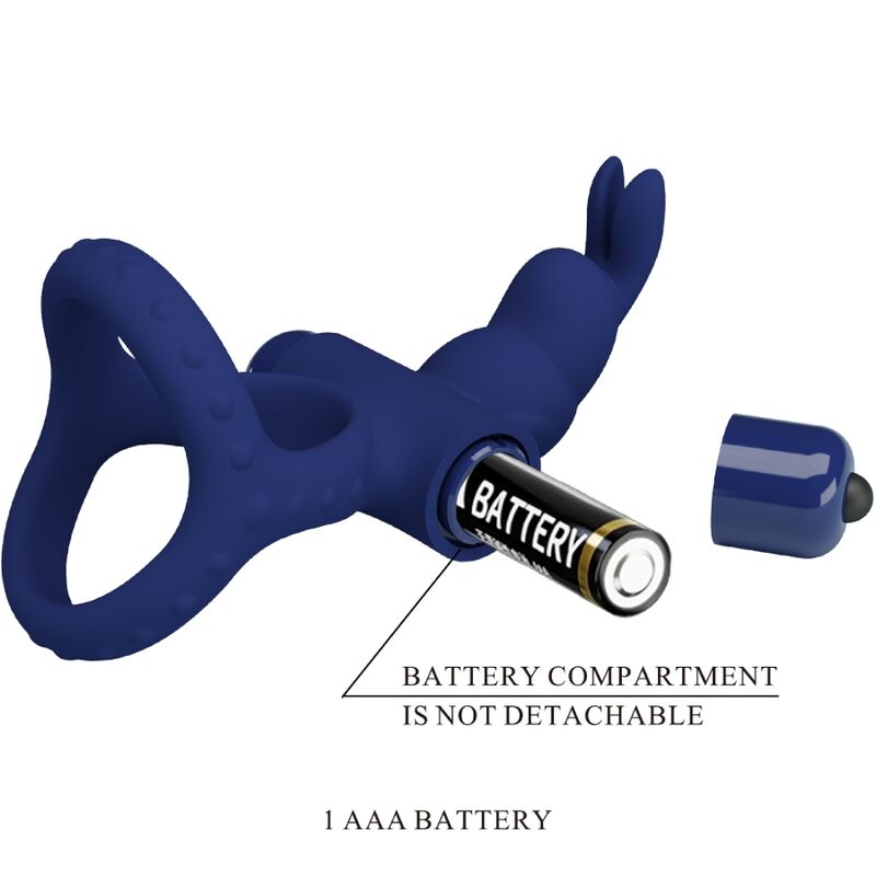 PRETTY LOVE - LUCHITO ANELLO VIBRANTE DOPPIO CONIGLIO BLU – Cockring con vibrazione – foto 9