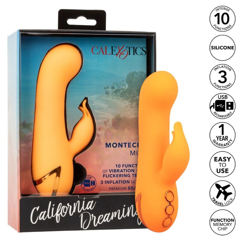 CALEXOTICS - MONTECITO MUSE VIBRATORE RABBIT ORANGE BY CALIFORNIA DREAMING – Vibratori di coniglio – foto 9