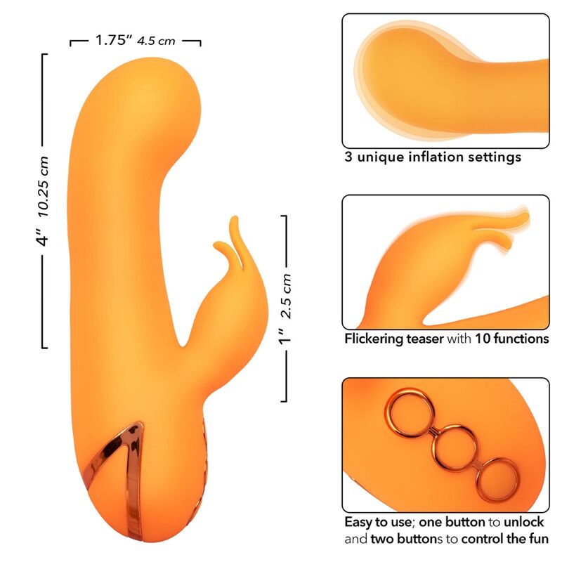 CALEXOTICS - MONTECITO MUSE VIBRATORE RABBIT ORANGE BY CALIFORNIA DREAMING – Vibratori di coniglio – foto 7