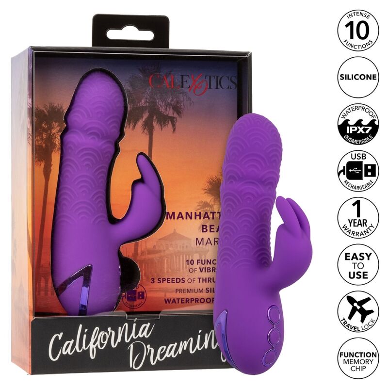 CALEXOTICS - MANHATTAN BEACH MARVEL VIBRATORE RABBIT VIOLA DI CALIFORNIA DREAMING – Vibratori di coniglio – foto 9