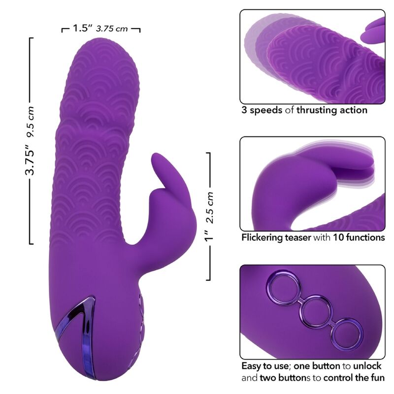 CALEXOTICS - MANHATTAN BEACH MARVEL VIBRATORE RABBIT VIOLA DI CALIFORNIA DREAMING – Vibratori di coniglio – foto 7