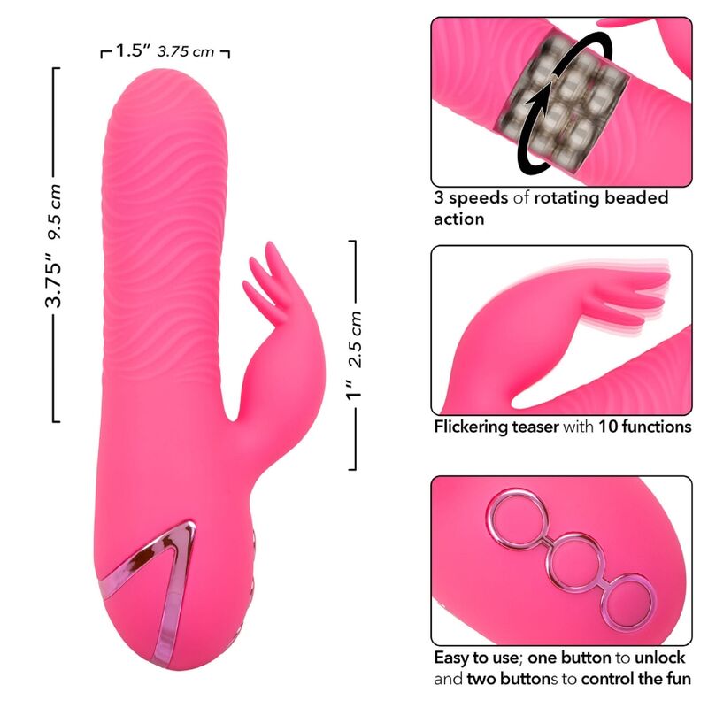 CALEXOTICS - SACRAMENTO SWEETIE VIBRATORE RABBIT PINK BY CALIFORNIA DREAMING – Vibratori di coniglio – foto 7