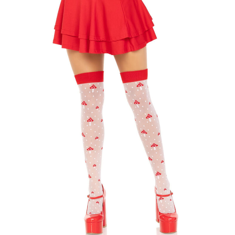 LEG AVENUE - CALZINI A FUNGO ROSSO/BIANCO – Calzini