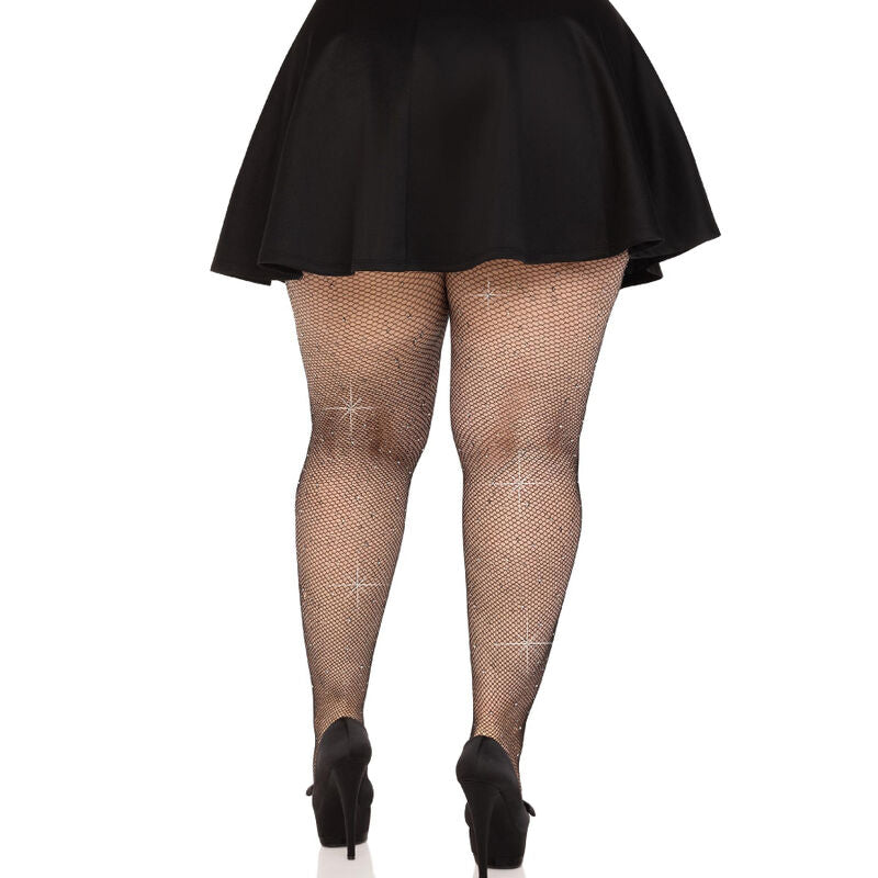 LEG AVENUE - CALZE A RETE CRISTALLIZZATA NERE TAGLIE FORTI – Calzini – foto 2