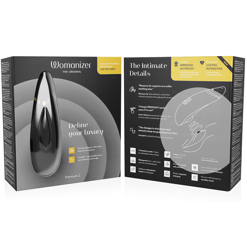 WOMANIZER - PREMIUM 2 STIMOLATORE CLITORALE NERO – Stimolatore dell'aria nessuna vibrazione – foto 7