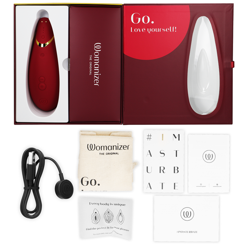 WOMANIZER - PREMIUM 2 STIMOLATORE CLITORALE BORDEAUX – Stimolatore dell'aria nessuna vibrazione – foto 6