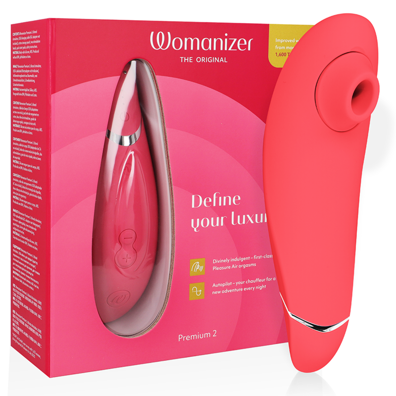 WOMANIZER - PREMIUM 2 STIMOLATORE CLITORALE LAMPONE – Stimolatore dell'aria nessuna vibrazione
