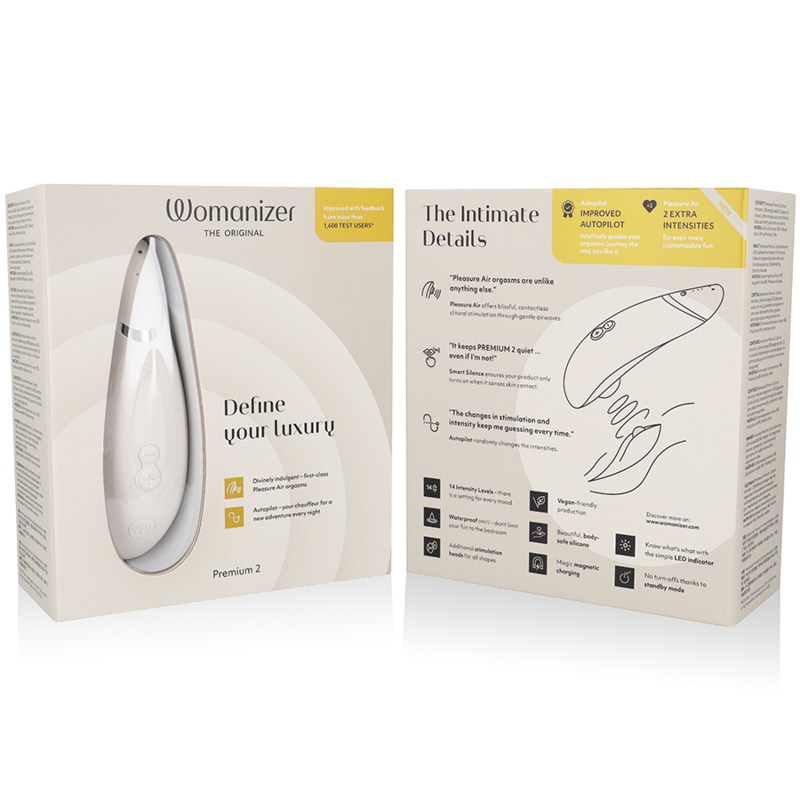 WOMANIZER - PREMIUM 2 STIMOLATORE CLITORALE GRIGIO CALDO – Stimolatore dell'aria nessuna vibrazione – foto 7