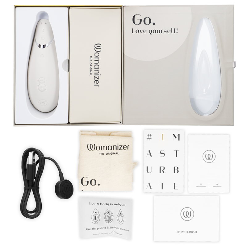WOMANIZER - PREMIUM 2 STIMOLATORE CLITORALE GRIGIO CALDO – Stimolatore dell'aria nessuna vibrazione – foto 6