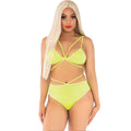 LEG AVENUE - TOP E SLIP GIALLI CON SPALLINE – Reggiseno e slip