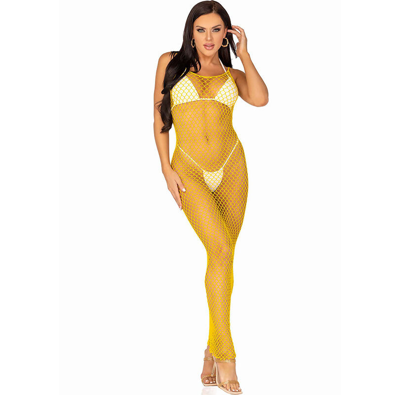 LEG AVENUE - ABITO LUNGO IN RETE GIALLO TAGLIA UNICA – Abiti sexy – foto 2