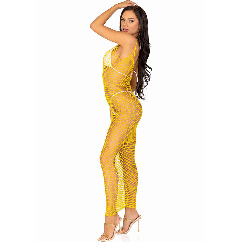 LEG AVENUE - ABITO LUNGO IN RETE GIALLO TAGLIA UNICA – Abiti sexy – foto 5